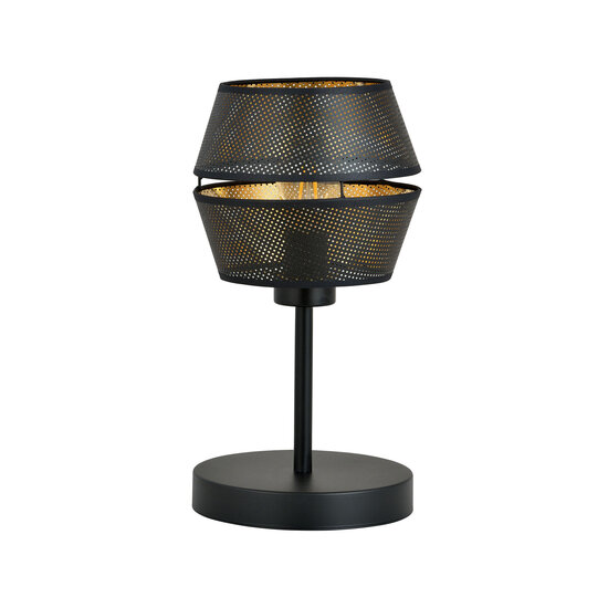 Emibig Emibig Hübsche Tischlampe schwarz mit goldenem Akzent 1x E27 - Perfekt für eine stilvolle Atmosphäre