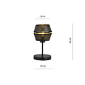 Emibig Emibig Lampe de table élégante noire avec accent doré 1x E27 - Parfaite pour une ambiance stylée