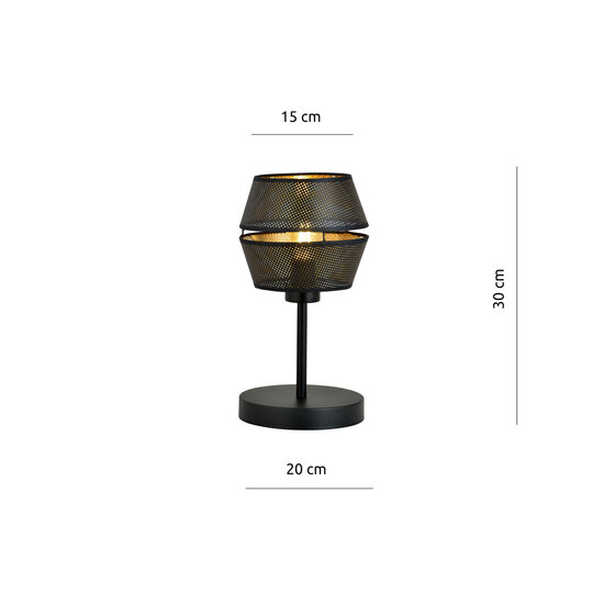 Emibig Emibig Handsome table lamp black with gold accent 1x E27 - Perfect for stylish ambiance