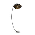 Emibig Emibig Mooie zwarte booglamp met gaatjes vloerlamp E27 zwart en goud - Perfect voor een stijlvolle inrichting