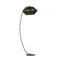 Emibig Emibig Mooie zwarte booglamp met gaatjes vloerlamp E27 zwart en goud - Perfect voor een stijlvolle inrichting