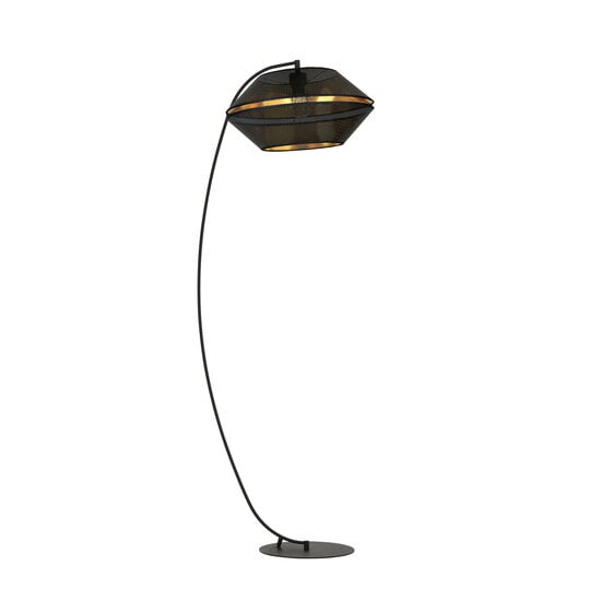 Emibig Emibig Mooie zwarte booglamp met gaatjes vloerlamp E27 zwart en goud - Perfect voor een stijlvolle inrichting