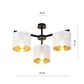 Emibig Emibig Gentofte black and white ceiling lamp with 3 metal shades E27 - Stylish lighting for any room