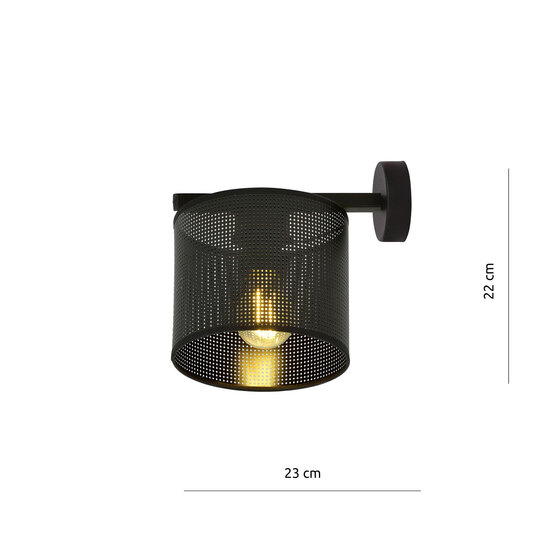 Emibig Emibig Gentofte black wall lamp 1XE27 with metal shade - Ideal lighting for any space