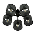 Emibig Emibig Gentofte grote plafondlamp zwart met 5 metalen kappen E27 - Perfecte verlichting voor elke ruimte
