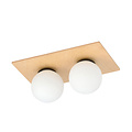 Emibig Emibig Slagelse double Scandinavian ceiling lamp gold brass with opal glass balls E14 - Perfect for creating a cozy atmosphere