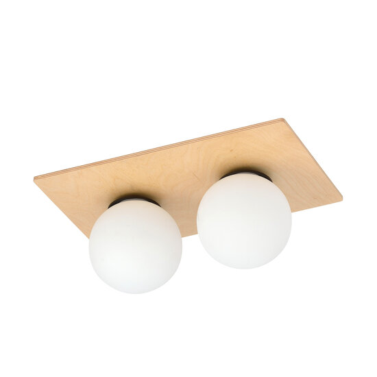 Emibig Emibig Slagelse double Scandinavian ceiling lamp gold brass with opal glass balls E14 - Perfect for creating a cozy atmosphere