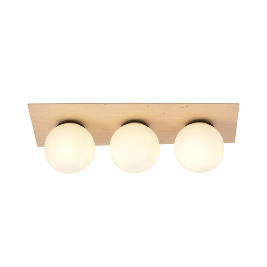 Emibig Emibig Lámpara de techo escandinava triple Slagelse de latón dorado con bolas de vidrio opal E14 - Iluminación perfecta para cualquier espacio