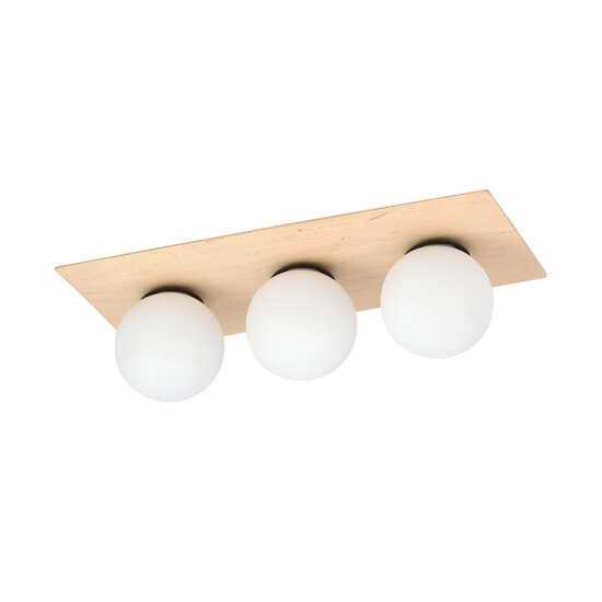 Emibig Emibig Slagelse triple scandinavische plafondlamp goud messing met opaal glazen bollen E14 - Perfecte verlichting voor elke ruimte
