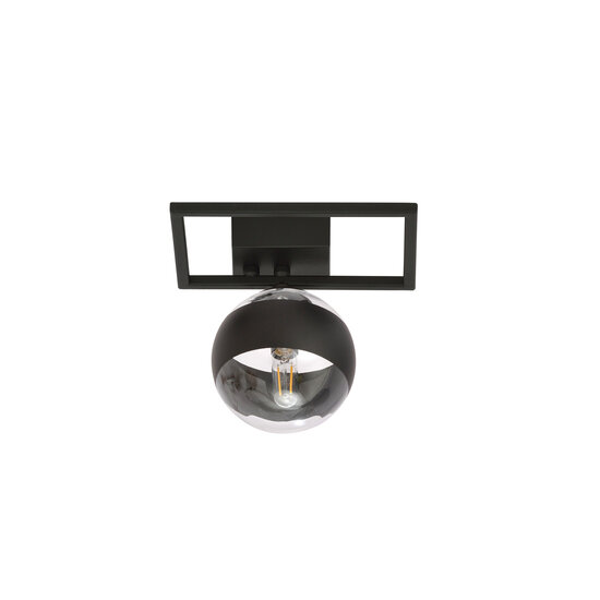 Emibig Emibig Roskilde small design ceiling lamp black with stripe glass ball E14 - Ideal for stylish interiors