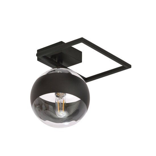 Emibig Emibig Roskilde small design ceiling lamp black with stripe glass ball E14 - Ideal for stylish interiors