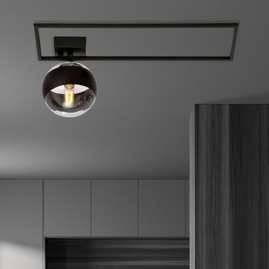 Emibig Emibig Roskilde Design Deckenleuchte schwarz mit weißer Opalglaskugel E14 - Perfekte Beleuchtung für jeden Raum