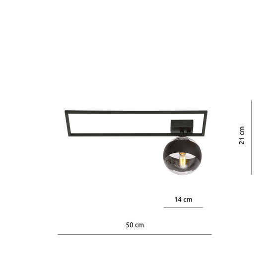 Emibig Emibig Roskilde design plafondlamp zwart met witte opaal glas bol E14 - Perfecte verlichting voor elke ruimte