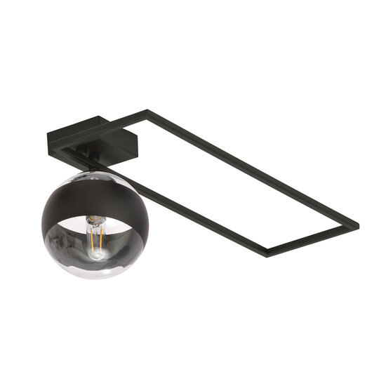 Emibig Emibig Roskilde große Design-Deckenleuchte schwarz mit gestreifter Glaskugel E14 - Ideal für moderne Innenräume