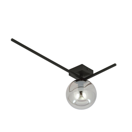 Emibig Emibig Horsens elegante designlamp voor plafond met rookglazen bol E14 - Perfect voor een stijlvolle ambiance in uw woonkamer