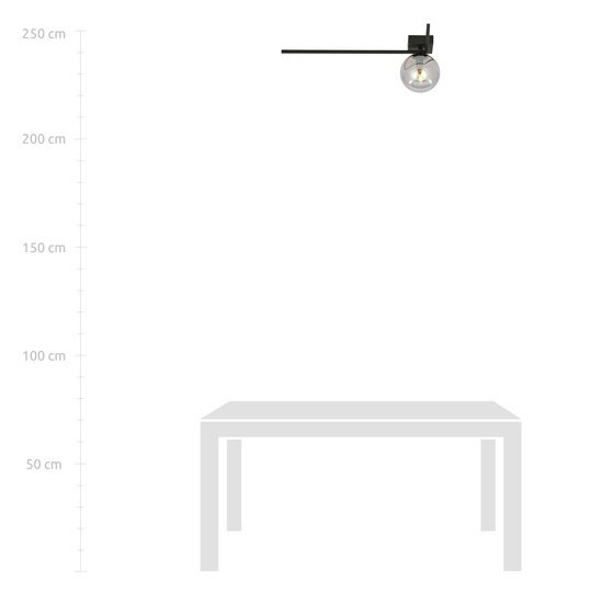 Emibig Emibig Horsens elegante designlamp voor plafond met rookglazen bol E14 - Perfect voor een stijlvolle ambiance in uw woonkamer