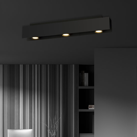 Emibig Emibig Focos de techo negros Silkeborg 3x GU10 para focos - Iluminación ideal para interiores modernos