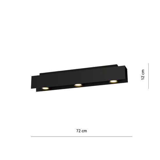 Emibig Emibig Focos de techo negros Silkeborg 3x GU10 para focos - Iluminación ideal para interiores modernos