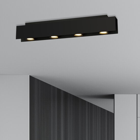 Emibig Emibig Silkeborg foco de techo multi 4x GU10 negro - Iluminación perfecta para interiores modernos