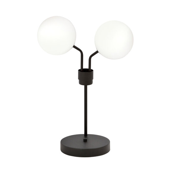 Emibig Emibig Kolding lampe de table noire avec ampoules en verre blanc E14 - Idéale pour créer une ambiance élégante