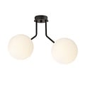 Emibig Emibig Kolding black ceiling lamp with 2 white glass round bulbs for E14 lamp - Ideal for adding a modern touch to any room