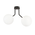 Emibig Emibig Kolding black ceiling lamp with 2 white glass round bulbs for E14 lamp - Ideal for adding a modern touch to any room