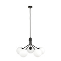 Emibig Emibig Kolding negra 5 lámparas colgantes bolas de vidrio blanco E14 - Iluminación ideal para cualquier espacio