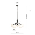 Emibig Emibig Kolding negra 5 lámparas colgantes bolas de vidrio blanco E14 - Iluminación ideal para cualquier espacio