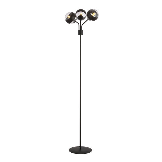 Emibig Emibig Kolding black striped floor lamp black with glass balls E14 - Ideal for adding a stylish touch to your home decor