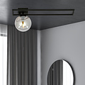 Emibig Emibig Lange Design-Deckenleuchte Horsens in Schwarz mit Rauchglaskolben E14 - Perfekte Ambientebeleuchtung für jedes Interieur