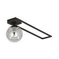 Emibig Emibig Lámpara de techo de diseño largo Horsens negra con bombilla de vidrio ahumado E14 - Iluminación ambiental perfecta para cualquier interior
