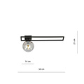 Emibig Emibig Horsens lampe de plafond design longue noire avec ampoule en verre fumé E14 - Éclairage d'ambiance parfait pour tout intérieur