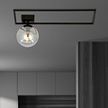 Emibig Emibig Lampe de plafond design Horsens noire avec boule en verre opale blanche E14 - Éclairage idéal pour les intérieurs modernes