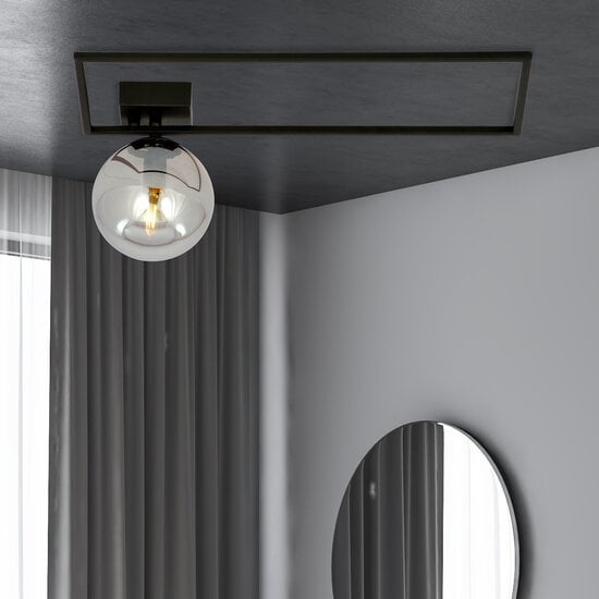 Emibig Emibig Horsens design ceiling lamp black with white opal glass ball E14 - Ideal lighting for modern interiors