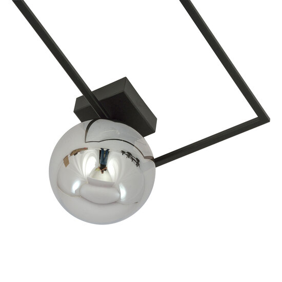 Emibig Emibig Horsens Design Deckenleuchte schwarz mit weißer Opalglaskugel E14 - Ideale Beleuchtung für moderne Innenräume