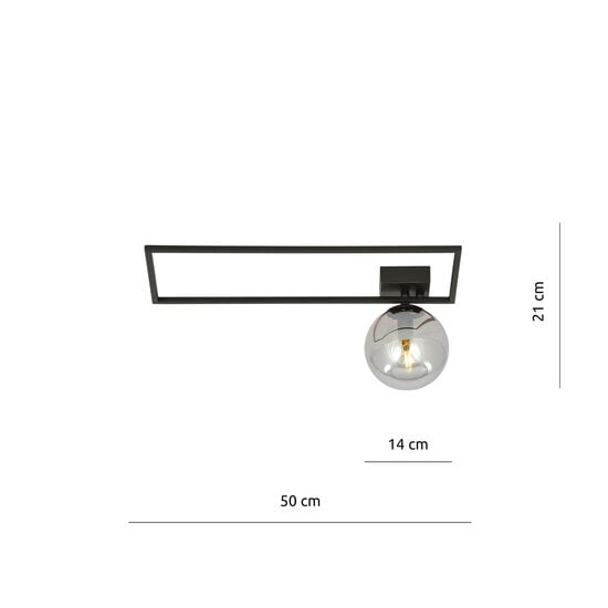 Emibig Emibig Lampe de plafond design Horsens noire avec boule en verre opale blanche E14 - Éclairage idéal pour les intérieurs modernes