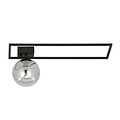 Emibig Emibig Lámpara de techo de diseño grande Horsens negra con bombilla de vidrio ahumado E14 - Ideal para crear una atmósfera elegante