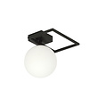 Emibig Emibig Herning kleine design plafondlamp zwart met witte opaal glas bol E14 - Perfect voor moderne interieurs