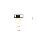 Emibig Emibig Herning kleine design plafondlamp zwart met witte opaal glas bol E14 - Perfect voor moderne interieurs