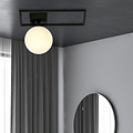 Emibig Emibig Lámpara de techo Herning negra con bola de vidrio blanco E14 - Iluminación ideal para interiores modernos