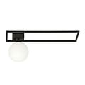 Emibig Emibig Herning gran lámpara de techo de diseño negro con bola de vidrio opal blanco E14 - Iluminación ideal para interiores modernos