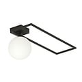 Emibig Emibig Herning gran lámpara de techo de diseño negro con bola de vidrio opal blanco E14 - Iluminación ideal para interiores modernos