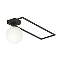 Emibig Emibig Herning large design ceiling lamp black with white opal glass ball E14 - Ideal lighting for modern interiors