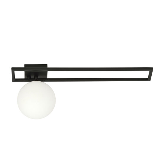 Emibig Emibig Herning lange Design-Deckenleuchte schwarz mit weißer Opalglaskugel E14 - Ideal für moderne Innenräume