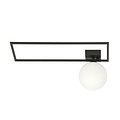 Emibig Emibig Herning design plafondlamp zwart met witte opaal glas bol E14 - Perfect voor een modern interieur