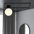 Emibig Emibig Herning design plafondlamp zwart met witte opaal glas bol E14 - Perfect voor een modern interieur