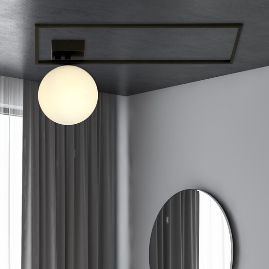 Emibig Emibig Herning Design Deckenleuchte schwarz mit weißer Opalglaskugel E14 - Ideal für moderne Innenräume