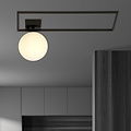 Emibig Emibig Lampe de plafond design Herning noire avec boule en verre opale blanche E14 - Idéale pour les intérieurs modernes