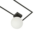 Emibig Emibig Lámpara de techo de diseño Herning negra con bola de vidrio opal blanco E14 - Ideal para interiores modernos