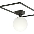 Emibig Emibig Lampe de plafond design Herning noire avec boule en verre opale blanche E14 - Idéale pour les intérieurs modernes